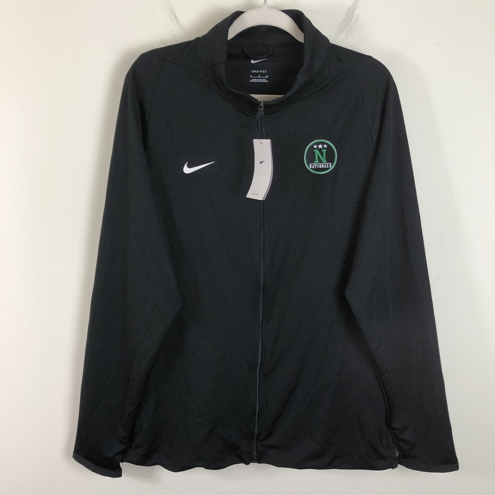 Nike Dri-Fit Nationals Lacrosse Club Full Zip Training Jacket Men's Sz XL Black
